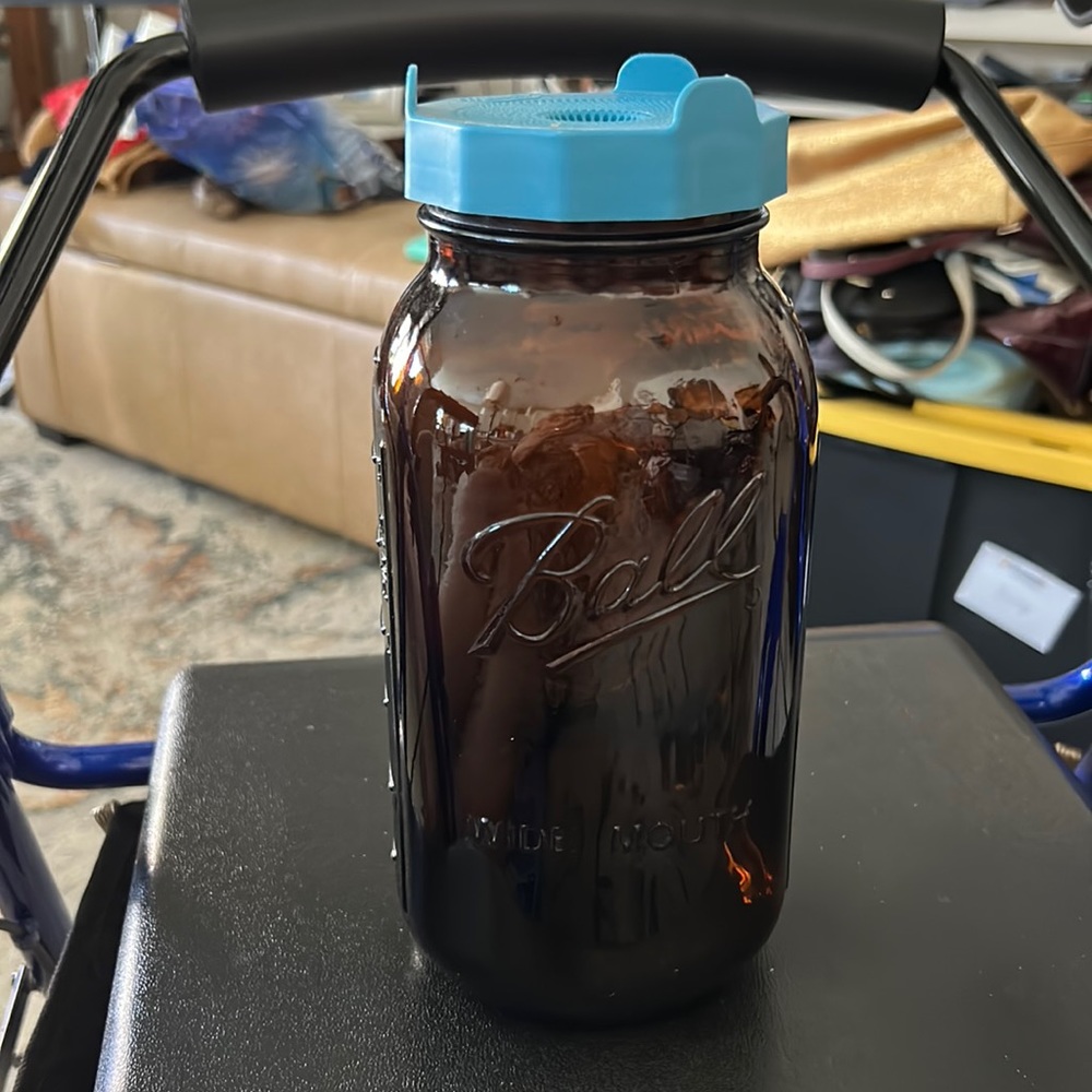 Mason brown jar 1 quart cold coffee maker